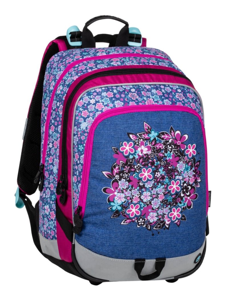 Bagmaster ALFA 20 A školní batoh - drobné květiny 11 ALFA 20A PINK 1 7