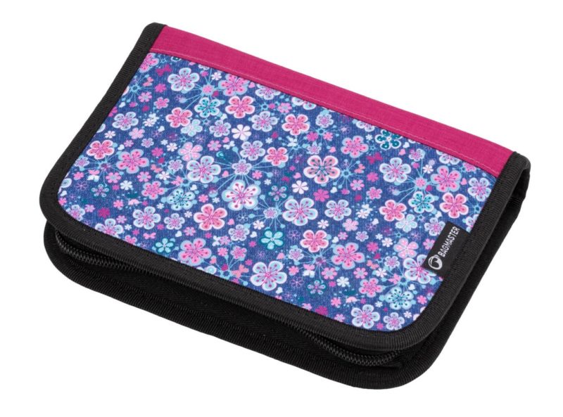 Bagmaster ALFA 20 A školní jednochlopňový penál - drobné květiny 7 CASE ALFA 20A PINK 1 4